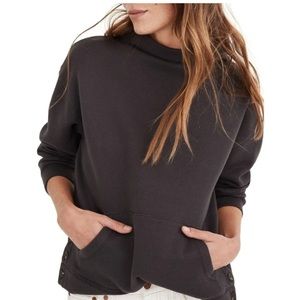 Madewell MWL Betterterry Mockneck Side-Button Sweatshirt M